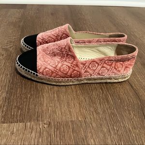 Chanel Coco Mark Camelia Tweed Espadrilles, European size 38/7-7.5 U.S.